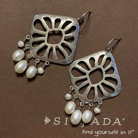 Silpada Pearl and Sterling Silver Dangle Earrings W2165 - Picture 6 of 14